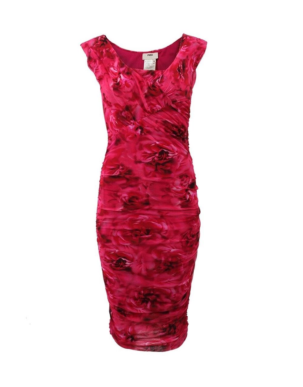 Fuzzi Print Ruched Tulle Dress Porpora women's size XL